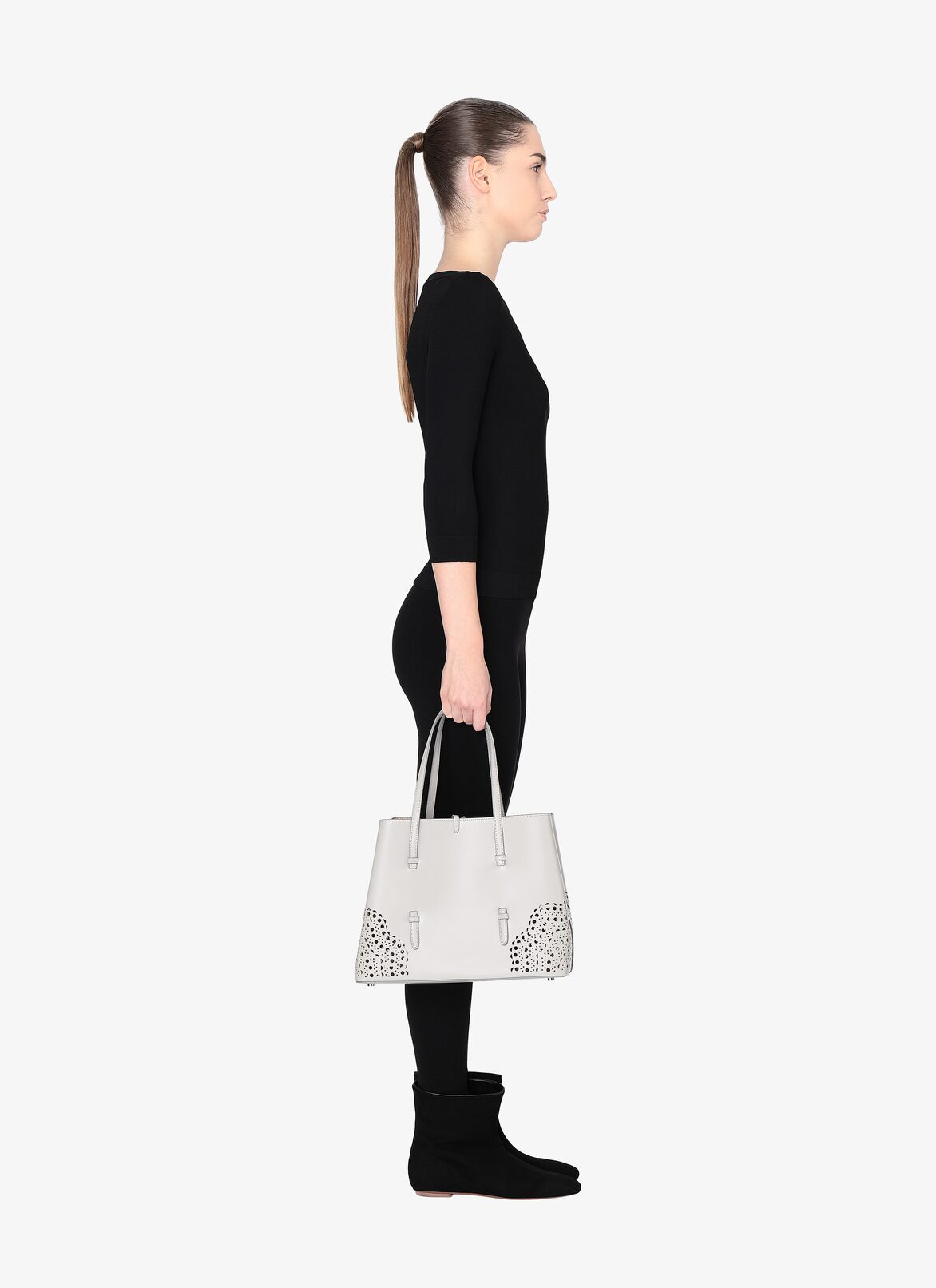 CABAS SMALL MODEL C.LUX QUART VIENNE VAGUE PEARL ALAÏA PEARL  CABAS SMALL MODEL C.LUX QUART VIENNE VAGUE PEARL